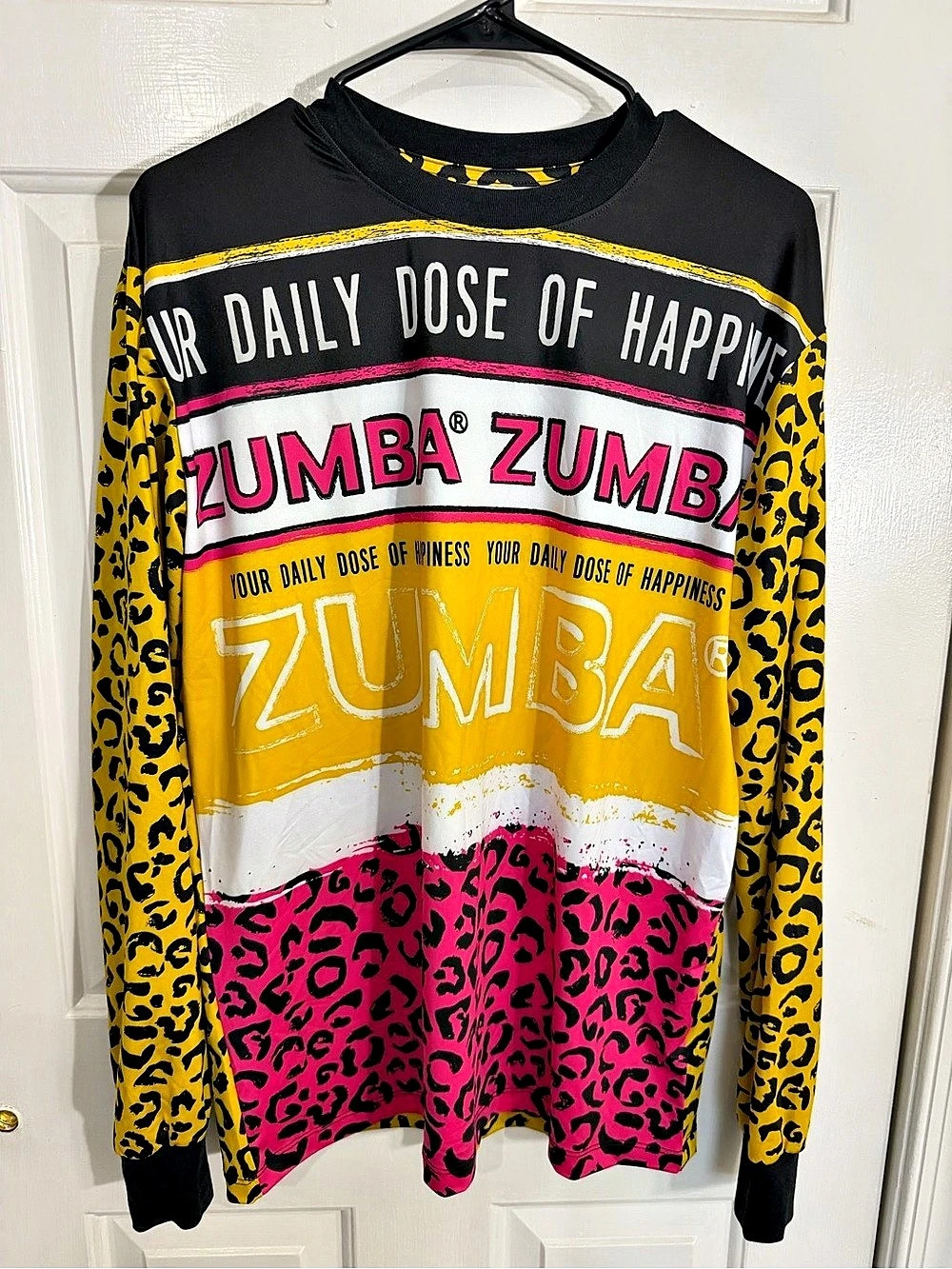 Zumba Leopard Print Long Sleeve Small Like New
